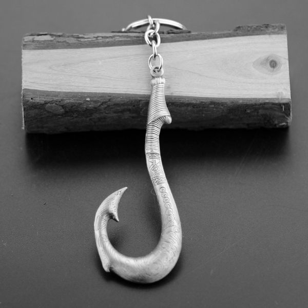 

movie keychain maui fishhook key ring holder fashion chaveiro movie anime key chain pendant men gift jewelry 1pcs, Silver