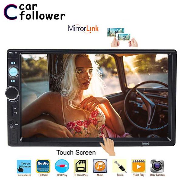 

2 din car radio в тире универсальный 7-дюймовый bluetooth auto stereo авторадио сенсорный экран mp5 поддержка камеры заднего вида зеркало сс