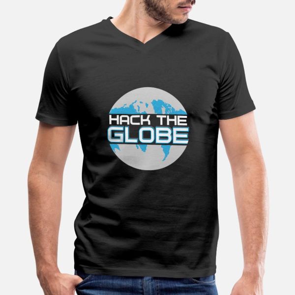 

programmer hack the globe t shirt men print short sleeve s-xxxl fit interesting comical summer style natural shirt