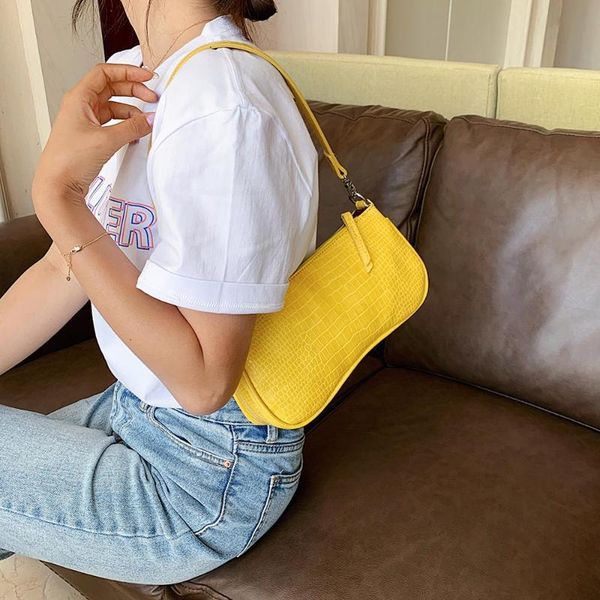 

retro alligator pattern women shoulder bags pu leather casual trendy subaxillary bags bolsa mujer 2020 new designer schouder bag