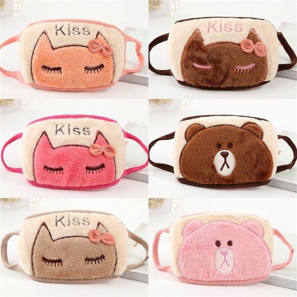 

bowknot cats cartoon bears kiss face masks reusable mascarilla earloop plush foldable respirator custom women kids anti dust 2 78jt e2