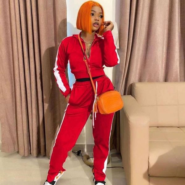 

sportwear tracksuit women 2 piece set fall patchwork long sleeve zip crop long pants set casual joggers women matching sets, Gray