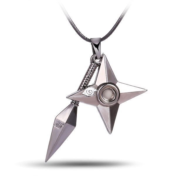 Sıcak anime naruto shuriken ninjia coundnecklace yüksek kalite solmayan çevre takı harika hediye