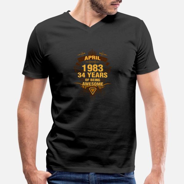 

апрель 1983 34 years of being высокой тенниски мужчины характер тройник рубашка o шеи нормальной сумасшедшей нового стиль весна осень семья