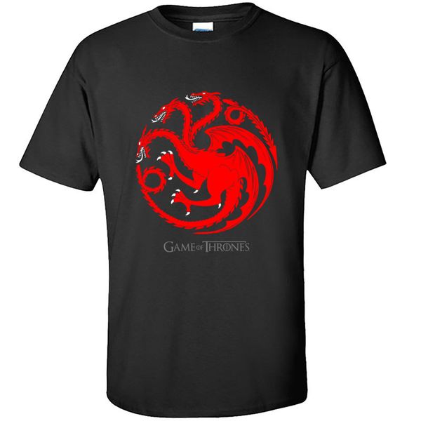 

fashion sport tshirts targarien sigil game of thrones symbom printed tshirt cotton round collar man tee unique tee-shirt