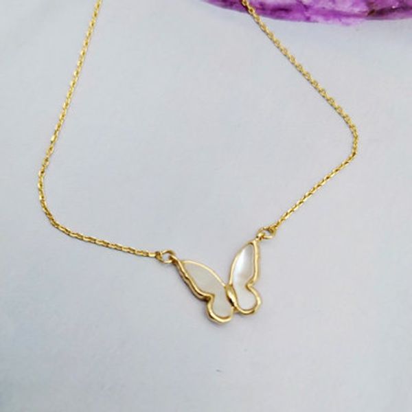 

lo-18 versatile three-dimensional fritillary fashion and butterfly necklace for women, Silver