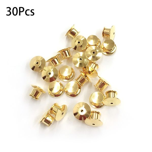 

30 pieces hat vest bag badge emblem pin keeper back locking metal name tags