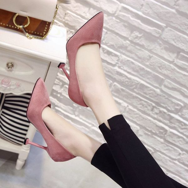 

new four seasons womens black pointed toe high heels thin heeled single shoes banquet womens shoes 5cm 10cm 8cm