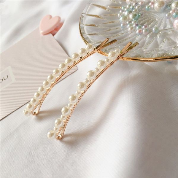 

2020 new arrival pearl hairpin for women gold hairpins for lady luxury pearls hair barrettes wedding hair jewelry accessories, Golden;silver