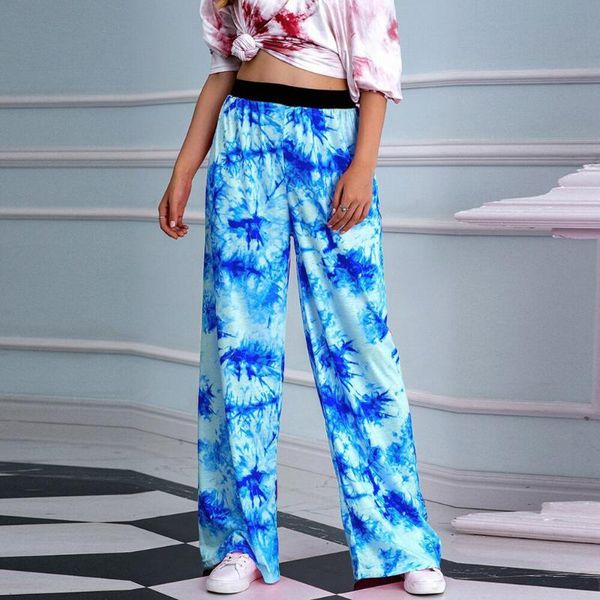 

2020 tie dye sweatpants women elastic high waist baggy pants hip hop casual pants wide fit lady fashion pink, Black;white