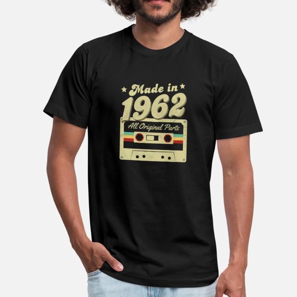 

made in 1962 t shirt men custom tee shirt size s-3xl homme famous new style spring autumn unique shirt, White;black