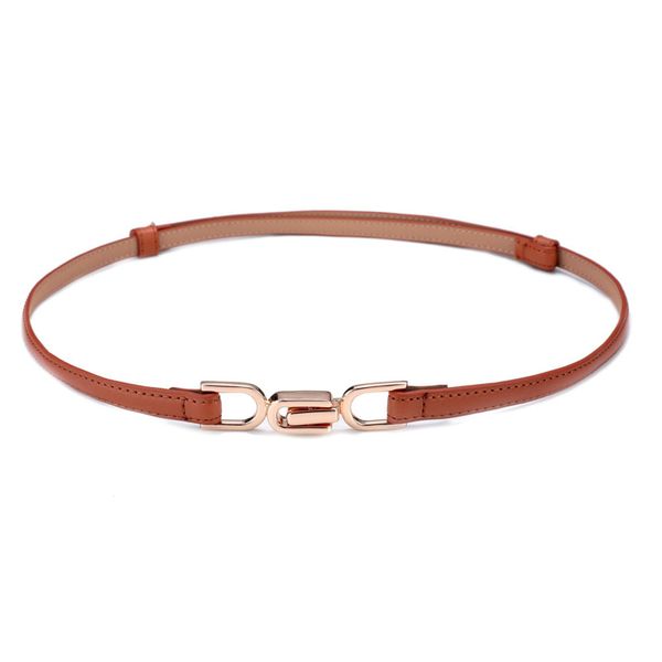 

women belts bright genuine leather metal buckle adjustable belt ladies thin black waist strap belt waistband for dress, Black;brown