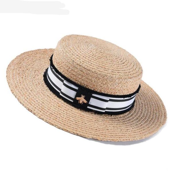 

spring and summer new ladies lafite straw hat fashion flat hat big visor out of the sunscreen sun hat, Blue;gray