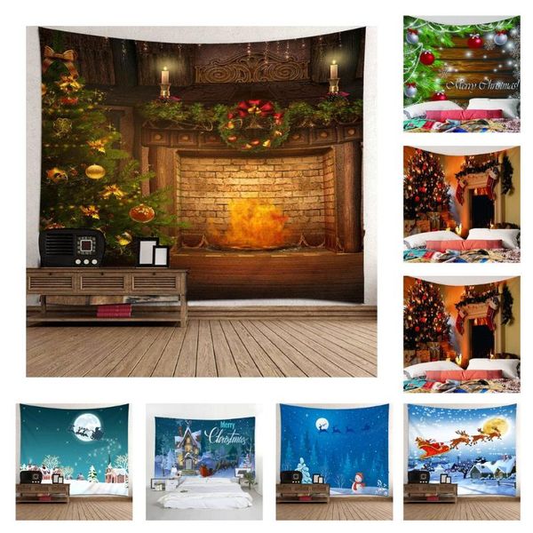 

3d christmas print wall hanging tapestry backdrop background home decor tapestries blackout diy curtain