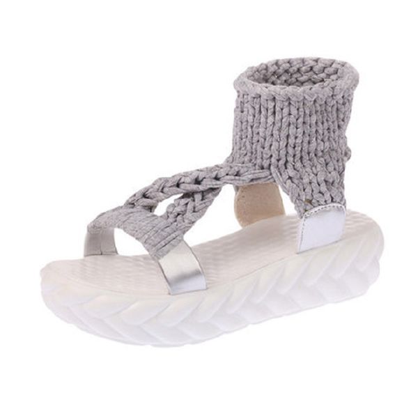 

2020 summer new women's sandals fashion wild comfortable open toe wool sponge cake thick bottom korean women's sandals, Black