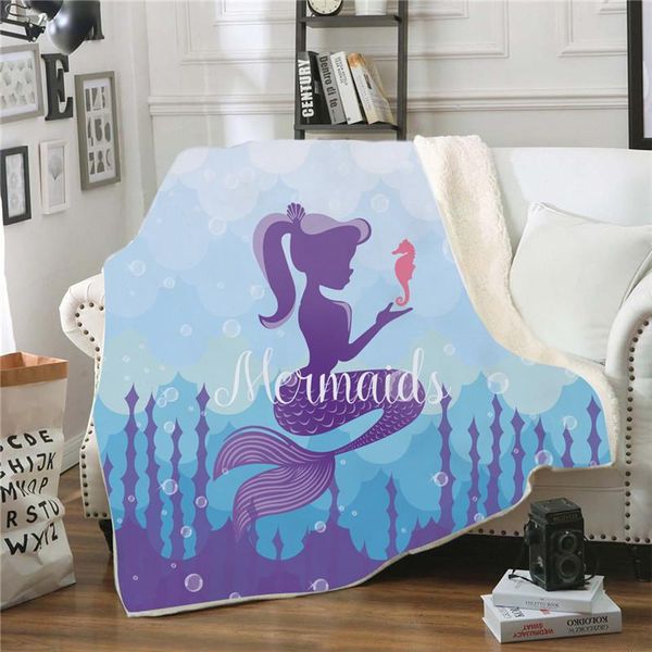 

mermaid children blankets thickening digital printing reusable cute siesta keep warm blanket fashion with various style 45qlc j1