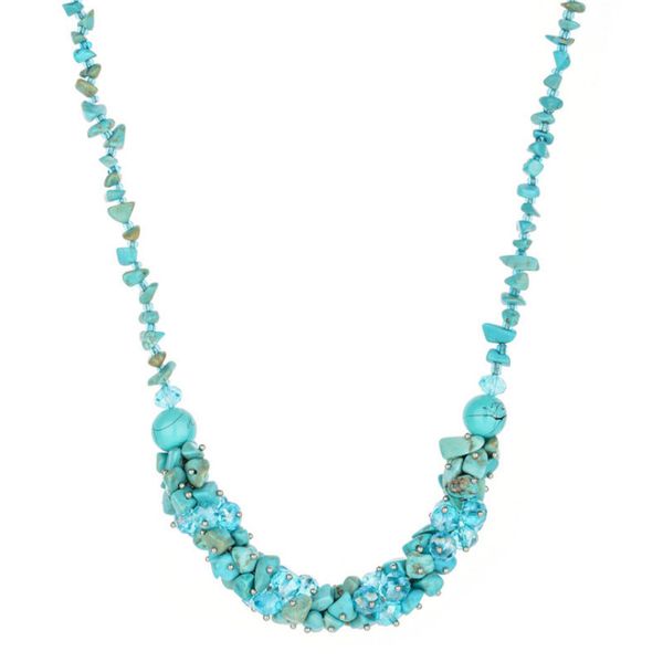 

10 pcs handmade weave irregular shape many colors quartz stone pendant long gravel chain necklace ethnic style jewelry, Silver