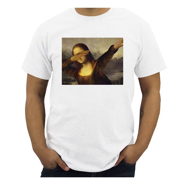 

мона лиза прикладывая t-shirt dab танец весёлый top бесплатная доставка досуг мода мужчины с коротким рукавом печати горячие дешевые высокое