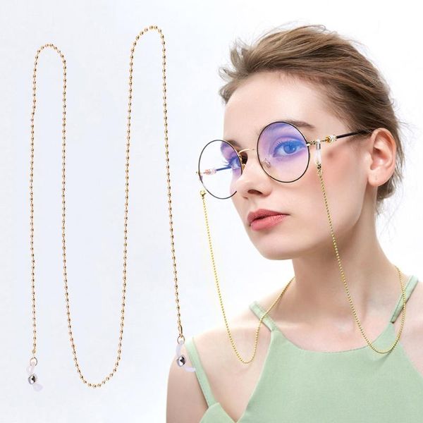

fashion glasses non-slip bead chain ladies simple sunglasses chain glasses accessories cadena para gafas, Silver