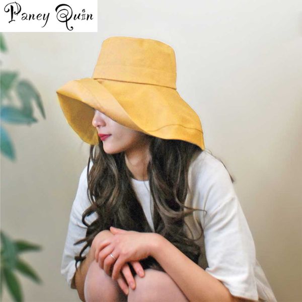 

летняя мода девушки женщин hat caps складная хлопок дамы широкий защита straw открытый отдых пляж шапки вс 0bpf, Blue;gray