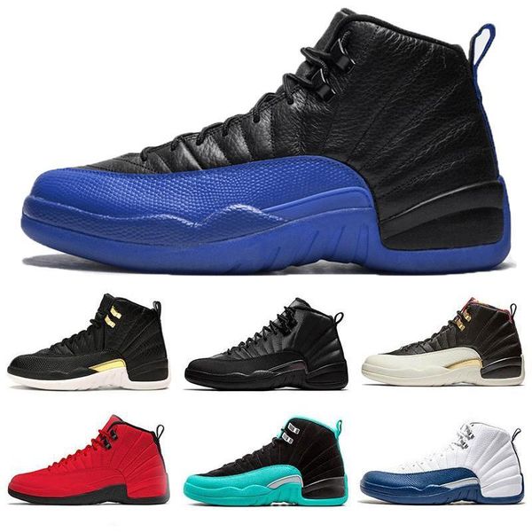 

2019 new 12s ovo white fiba cny playoff men basketball shoes 12 navy bordeaux game royal blue french blue cherry dark grey sneakers, Black