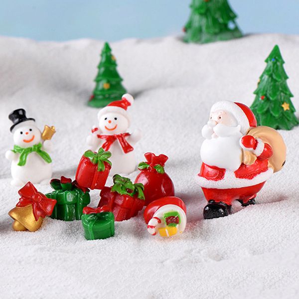

decorative objects & figurines mini resin christmas tree deer snowman decoration santa claus gift model miniature home