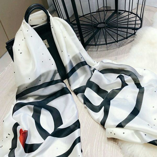 

water color silk scarf series of fashion high-end quality silk scarf shawl women's silk scarf versatile sunscreen beach towel, White