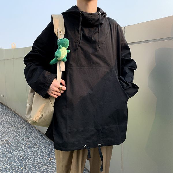 

japanese men's loose style hoodie in kg-173, Black