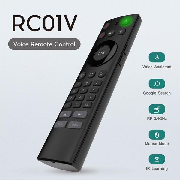 

cgjxsvoice remote control wireless keyboard 2 .4g airmouse for android tv system box mini keyboard with voice control with learning and butt