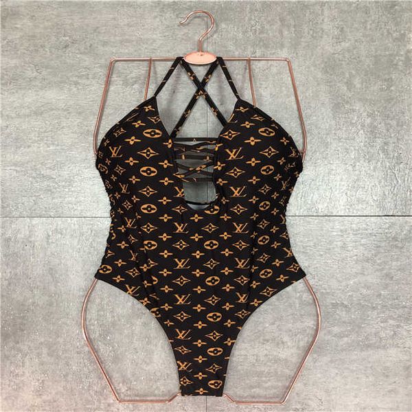

fashion designers flower sling print bikini swimwear for women ff letter swimsuit bandage bathing one piece suit s-xl
