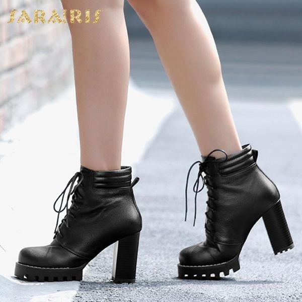 

brand new big size 42 design platform high heels genuine leather fashion cow skin winter boots women shoes female, Black