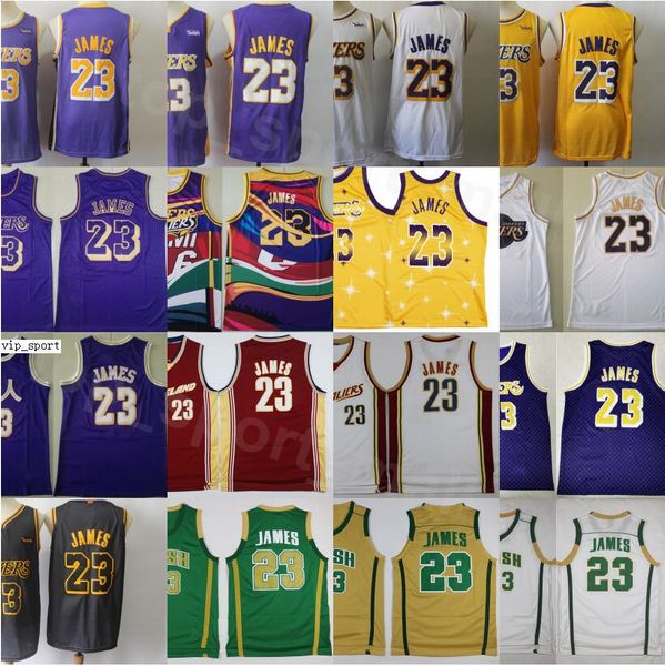 

men lebron 23 james basketball jerseys vintage tune squad looney tunes stitched st. vincent mary high school irish purple yellow white red, Black;red