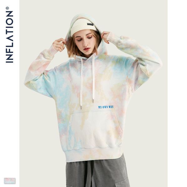 

brand designer inf men's spring 2020 new european and american tide brand tie-dye gradient loose letter printing hooded sweater, Black