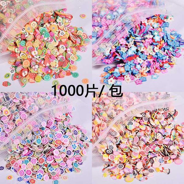 

pack of 1000 fruit polymer clay 3d nail art. slices of 5mm diameter. pieces lemon, orange, strawberry, watermelon,jhuo, Black