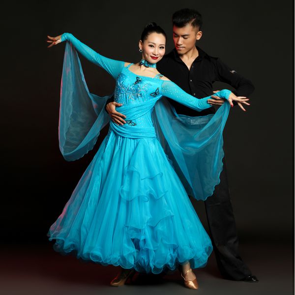 

modern dance costume women ladies dancewear waltzing tango dancing dress ballroom costume evening party dress, Black;red