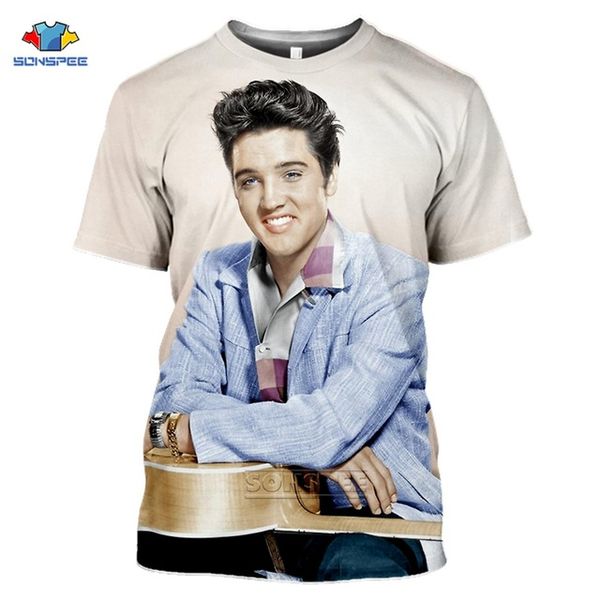 

popular singer elvis presley king of rock summer short-sleeve homme gym 3d print shirts graphic kawaii aesthetic men clothing