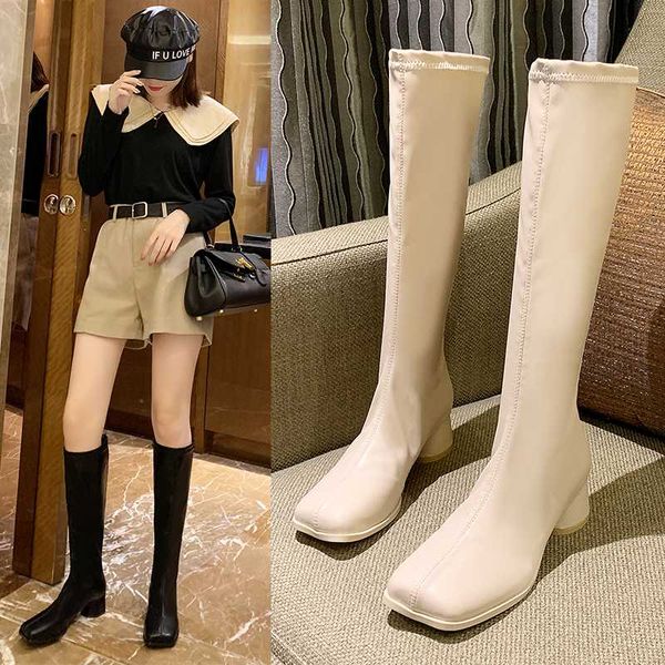 

lady boots women's shoes platform luxury designer thigh high heels high zipper boots-women ladies rubber, Black
