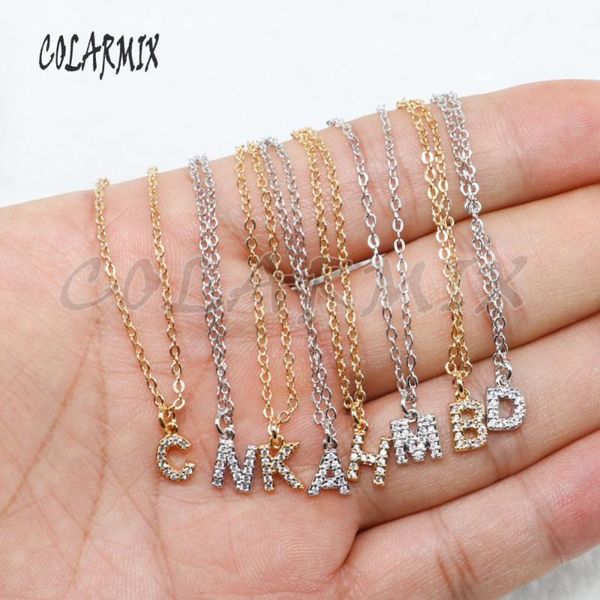 

wholesale cute tiny jewelry necklace a-z letter necklace mix color letter named jewelry gift for lady 4867, Silver