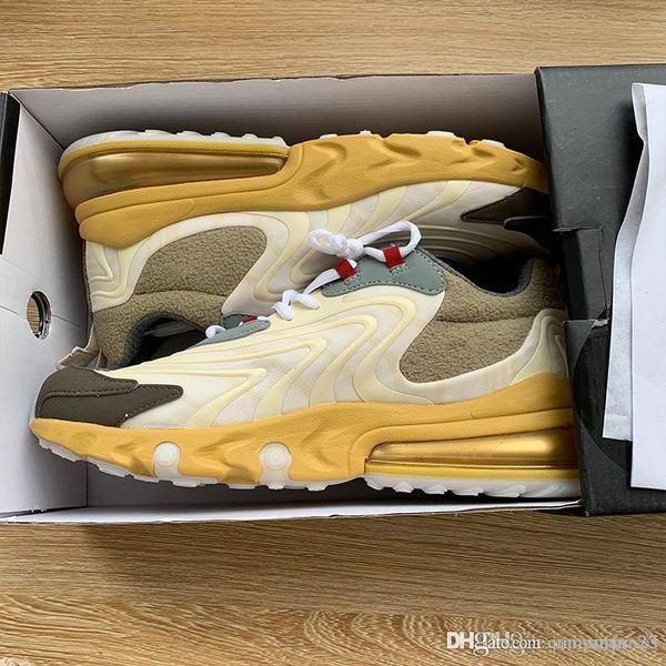 

travis scotts react eng cactus jack running shoes men fashion trails beige mens hight quality sport trainers sneakers size 40-45, Black