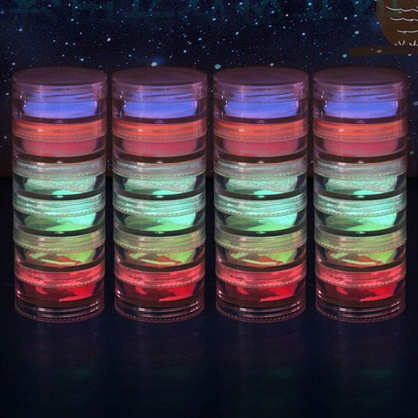 

1g ultrafine fluorescent nail powder neon phosphor colorful nail art glitter pigment 3d glow luminous dust decorations, Silver;gold