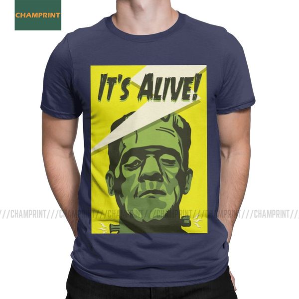 

мужчины это живой франкенштейн t shirts монстр классический хэллоуин карлофф дракула ужасы хлопка с коротким рукавом тройников лето t-shirt