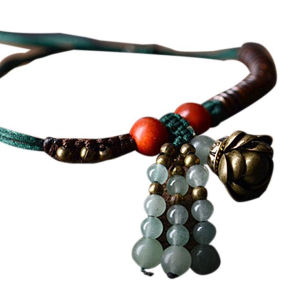 

ethnic style footwear girl dongling jade coconut shell piece hand-woven fashion adjustable anklet, Red;blue