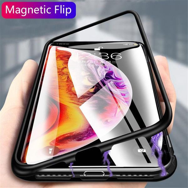 

cgjxsmagnetic metal phone case for huawei p40 pro lite p30 p20 nova5t double side glass for huawei mate 30pro 20 20lite p smart y6 y7 prime