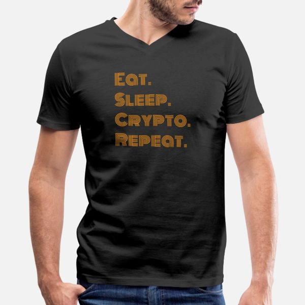 

eat sleep crypto repeat bitcoin blockchain shir t shirt men personalized 100% cotton plus size 3xl fit famous new style spring autumn shirt