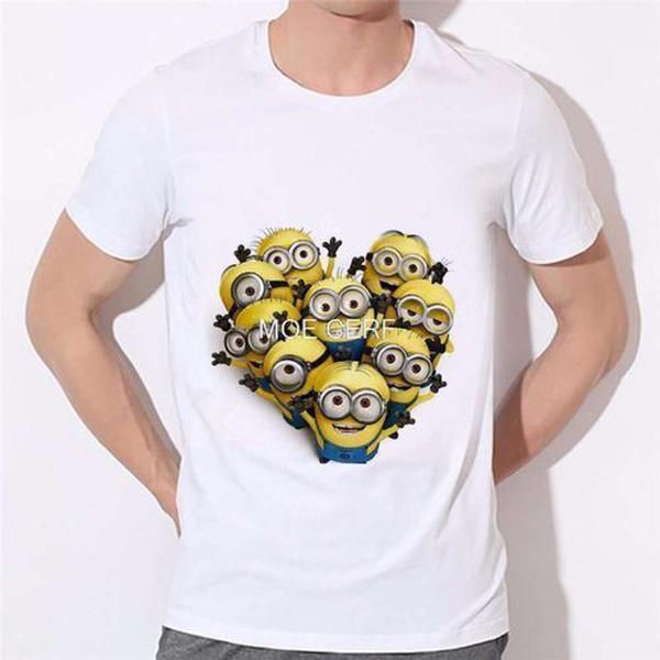 

summer women's clothes/men boy t shirt despicable minions t shirt print cartoon character ladies, White;black