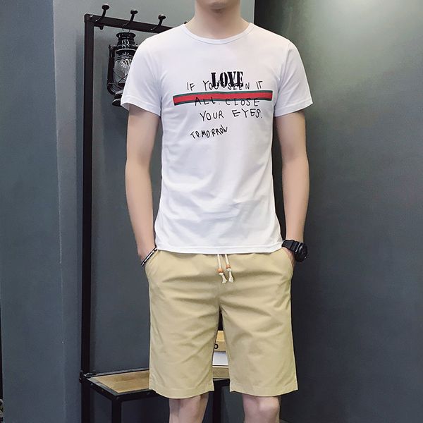 

men's t-shirt, short sleeve and round neck cotton men's wear new sports suit of 2020, Gray