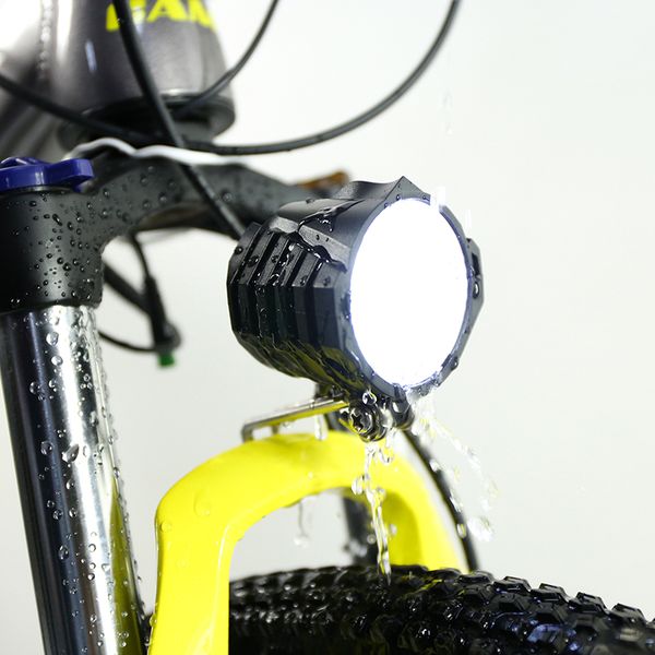 

electric bicycle led headlight 12w 36v 48v 72v 80v waterproof e bike front light flashlight 4 lights with horn for ebike