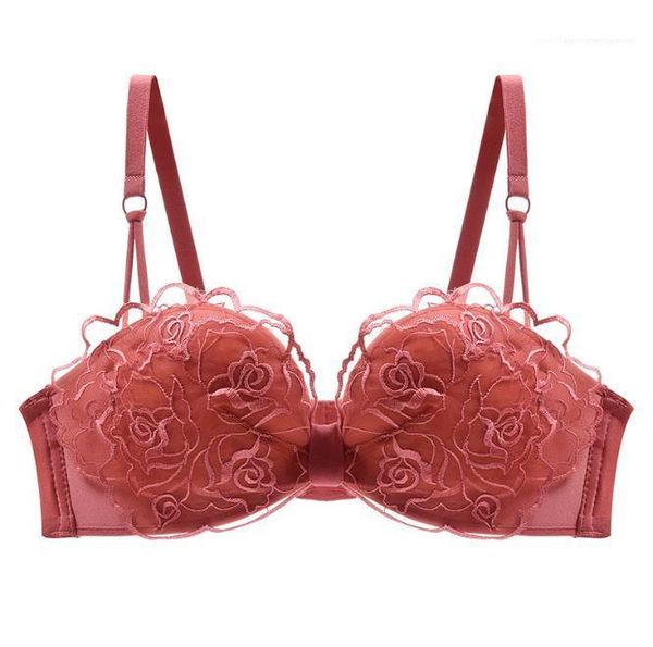 

ladies push up underwear comfortable womens bras three quarters breathable women designer clothing wire sexy, Red;black