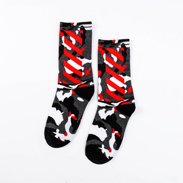 

korean style personalized harajuku trendy br men's and women's high-cut trendy camouflage internet celebrity socks and socks ins s, Black