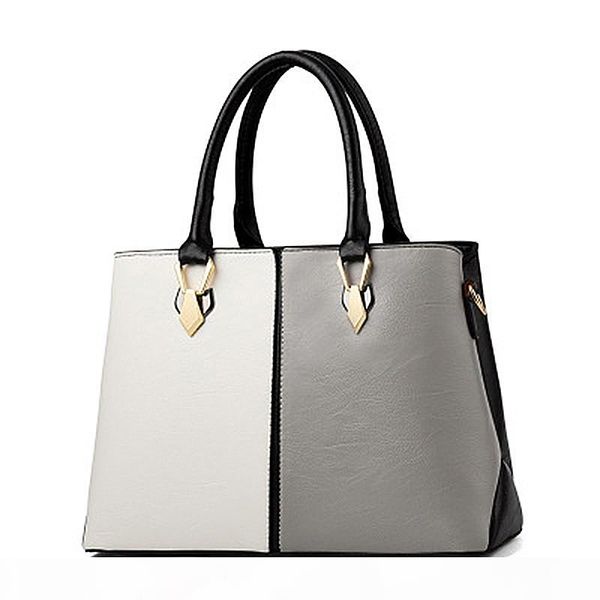 

designer-color patchwork handbag for women casual zipper tote standard shoulder bag mom hand bag